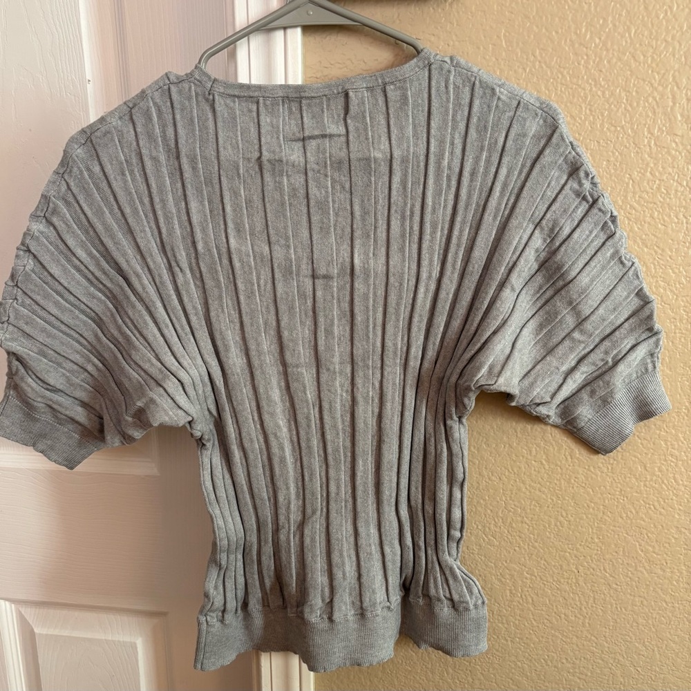 Philosophy Gray Ribbed Knit Top - Picture 3 of 3